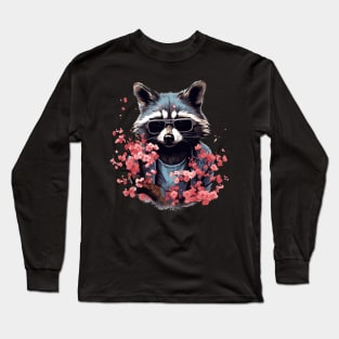 Cottagecore Kawaii Anime Raccoon Men Women Funny Raccoon Long Sleeve T-Shirt